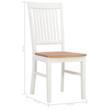 Dining Chairs 4 pcs White Solid Oak Wood
