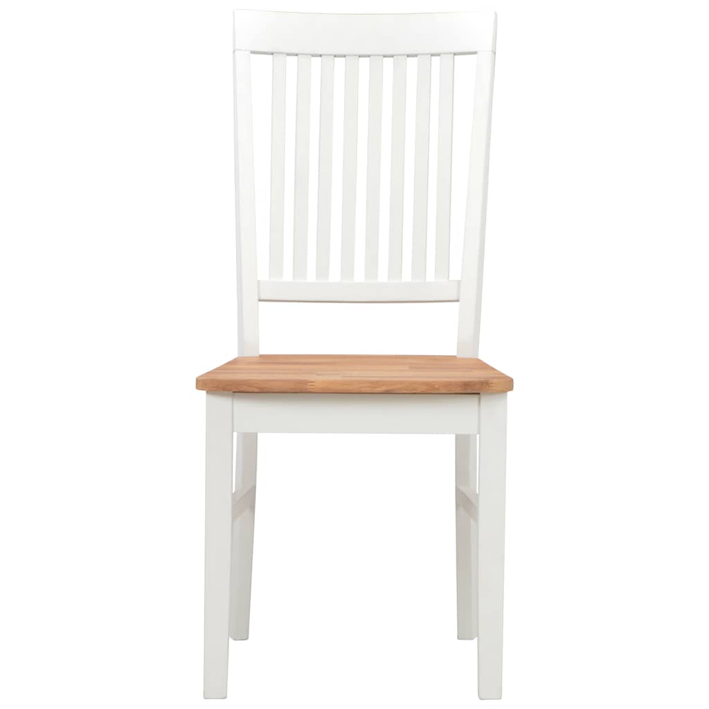 Dining Chairs 6 pcs White Solid Oak Wood