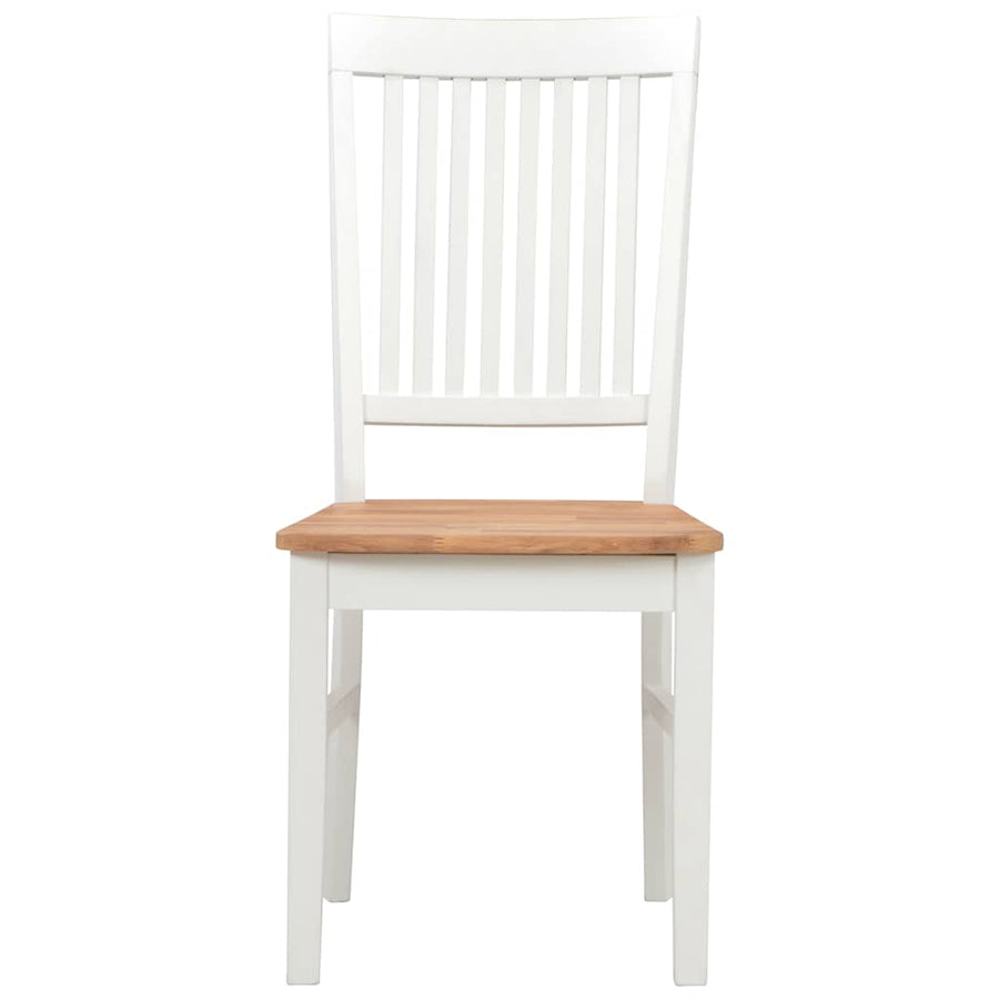 Dining Chairs 6 pcs White Solid Oak Wood