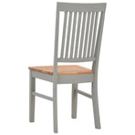 Dining Chairs 4 pcs Grey Solid Oak Wood