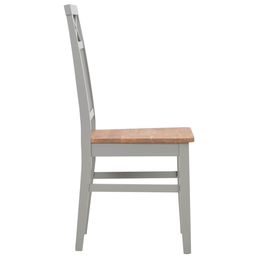 Dining Chairs 6 pcs Grey Solid Oak Wood