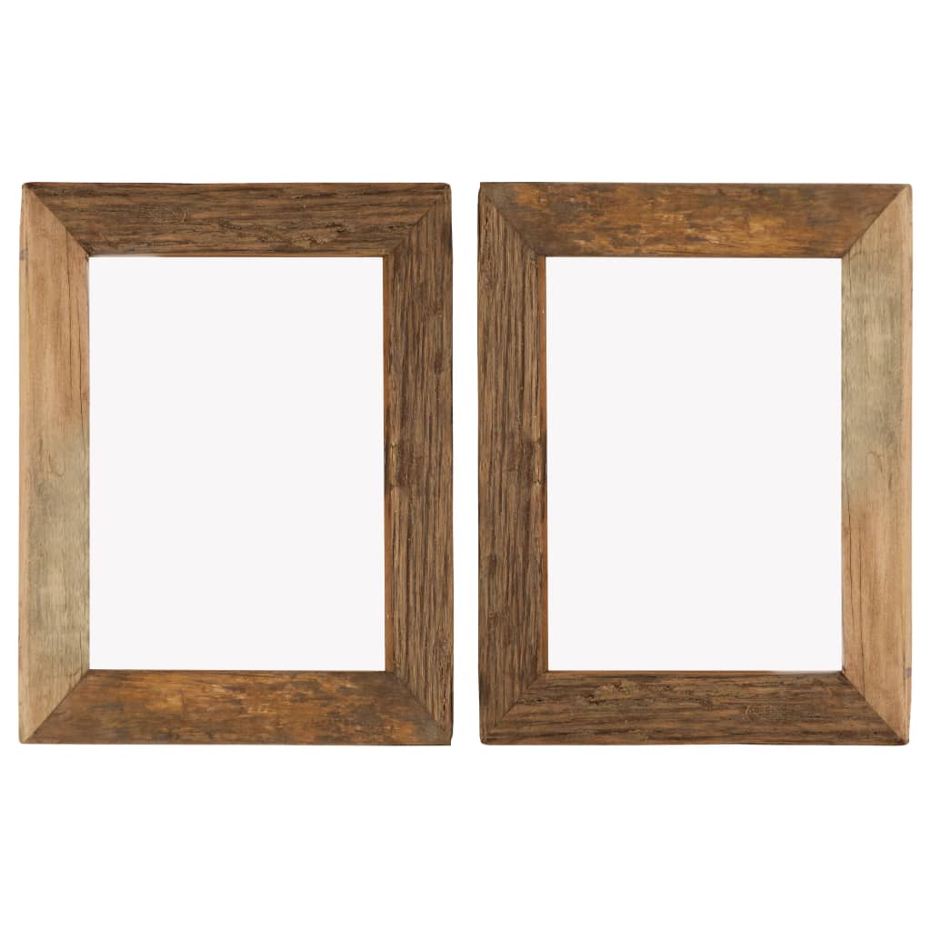 Photo Frames 2 pcs 34x40 cm Solid Reclaimed Wood and Glass