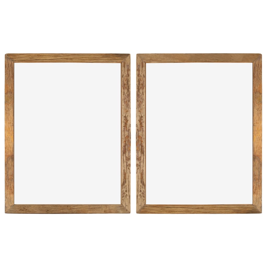 Photo Frames 2 pcs 90x70 cm Solid Reclaimed Wood and Glass