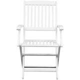 Folding Chairs 4 pcs White Solid Acacia Wood - Front View