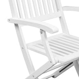 Folding Chairs 4 pcs White Solid Acacia Wood