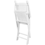Folding Chairs 6 pcs White Solid Acacia Wood