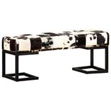Bench 110 cm Black Patchwork Genuine Goat Leather