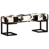 Bench 110 cm Black Patchwork Genuine Goat Leather - Extra Image