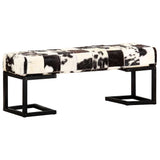 Bench 110 cm Black Patchwork Genuine Goat Leather