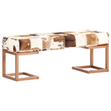 Bench 110 cm Brown Patchwork Genuine Goat Leather - Extra Image