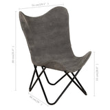 Butterfly Chair Anthracite Canvas - Close-Up Angle