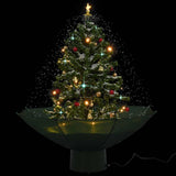 Snowing Christmas Tree with Umbrella Base Green 75 cm - Top-Down View