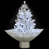 Snowing Christmas Tree with Umbrella Base White 75 cm
