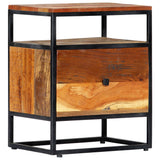 Bedside Cabinet 40x30x50 cm Solid Reclaimed Wood and Steel - Extra Image