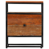 Bedside Cabinet 40x30x50 cm Solid Reclaimed Wood and Steel - Top-Down View