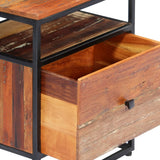 Bedside Cabinet 40x30x50 cm Solid Reclaimed Wood and Steel - 45-Degree Angle