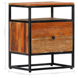 Bedside Cabinet 40x30x50 cm Solid Reclaimed Wood and Steel - Extra Image