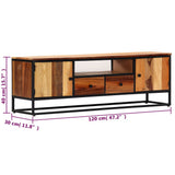 TV Cabinet 120x30x40 cm Solid Reclaimed Wood and Steel - Extra Image