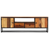 TV Cabinet 120x30x40 cm Solid Reclaimed Wood and Steel - Side View