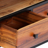 TV Cabinet 120x30x40 cm Solid Reclaimed Wood and Steel - Top-Down View