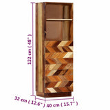 Highboard 40x32x122 cm Solid Reclaimed Wood - Rear View
