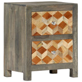Bedside Cabinet Grey 40x30x50 cm Solid Mango Wood - Extra Image