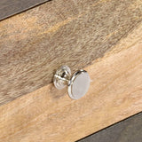 Side Cabinet Grey 75x30x60 cm Solid Mango Wood - Rear View