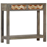 Console Table Grey 86x30x76 cm Solid Mango Wood - Extra Image