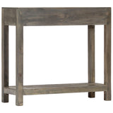 Console Table Grey 86x30x76 cm Solid Mango Wood - Side View