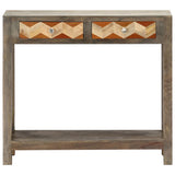 Console Table Grey 86x30x76 cm Solid Mango Wood - Top-Down View
