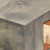 Console Table Grey 86x30x76 cm Solid Mango Wood - 45-Degree Angle