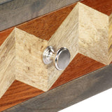 Console Table Grey 86x30x76 cm Solid Mango Wood - Rear View