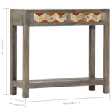 Console Table Grey 86x30x76 cm Solid Mango Wood