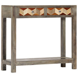Console Table Grey 86x30x76 cm Solid Mango Wood - Extra Image