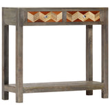 Console Table Grey 86x30x76 cm Solid Mango Wood - Extra Image