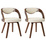 Dining Chairs 2 pcs Cream Bent Wood and Faux Leather