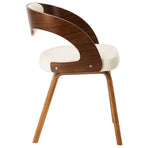 Dining Chairs 2 pcs Cream Bent Wood and Faux Leather