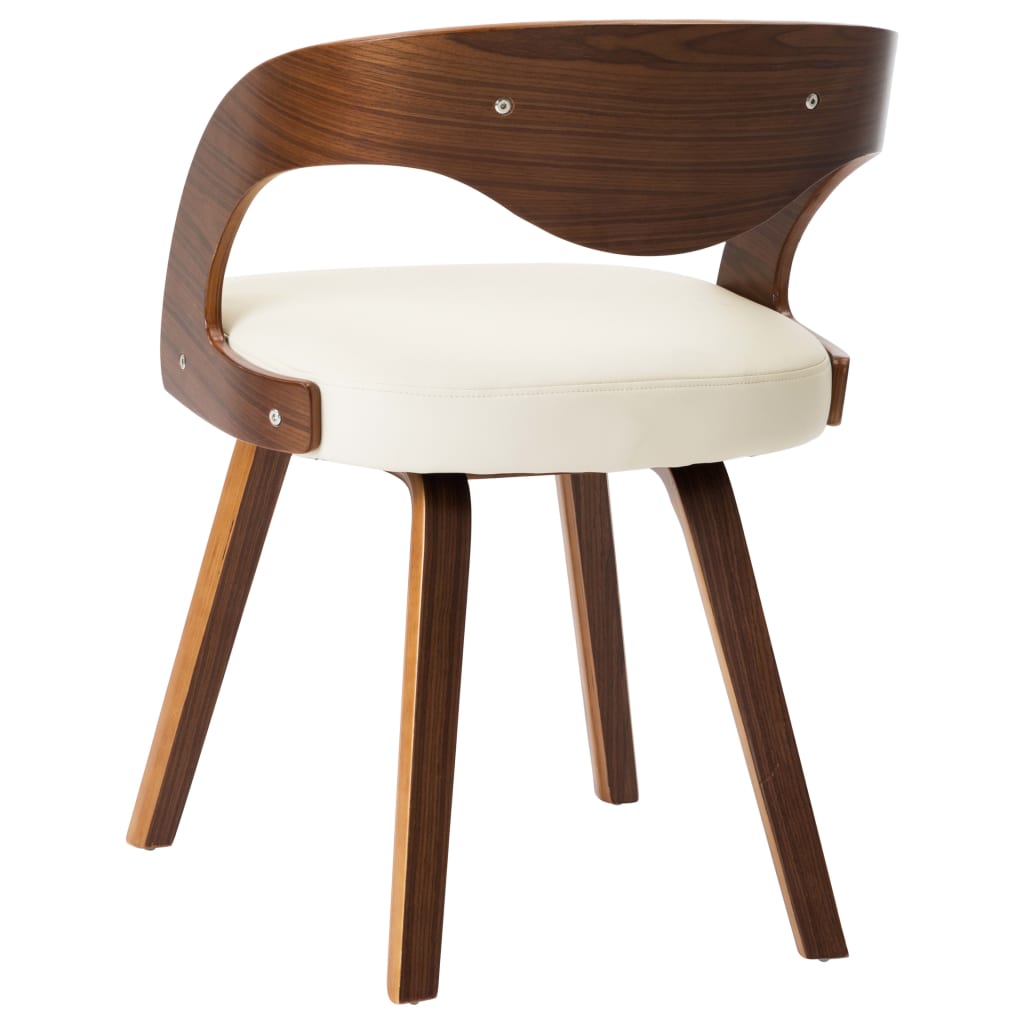Dining Chairs 2 pcs Cream Bent Wood and Faux Leather