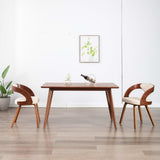Dining Chairs 2 pcs Cream Bent Wood and Faux Leather
