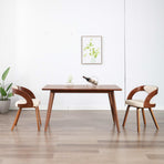 Dining Chairs 2 pcs Cream Bent Wood and Faux Leather
