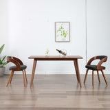 Dining Chairs 2 pcs Dark Grey Bent Wood and Fabric