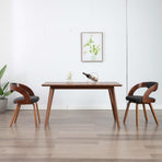 Dining Chairs 2 pcs Dark Grey Bent Wood and Fabric