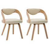 Dining Chairs 2 pcs Cream Bent Wood and Faux Leather