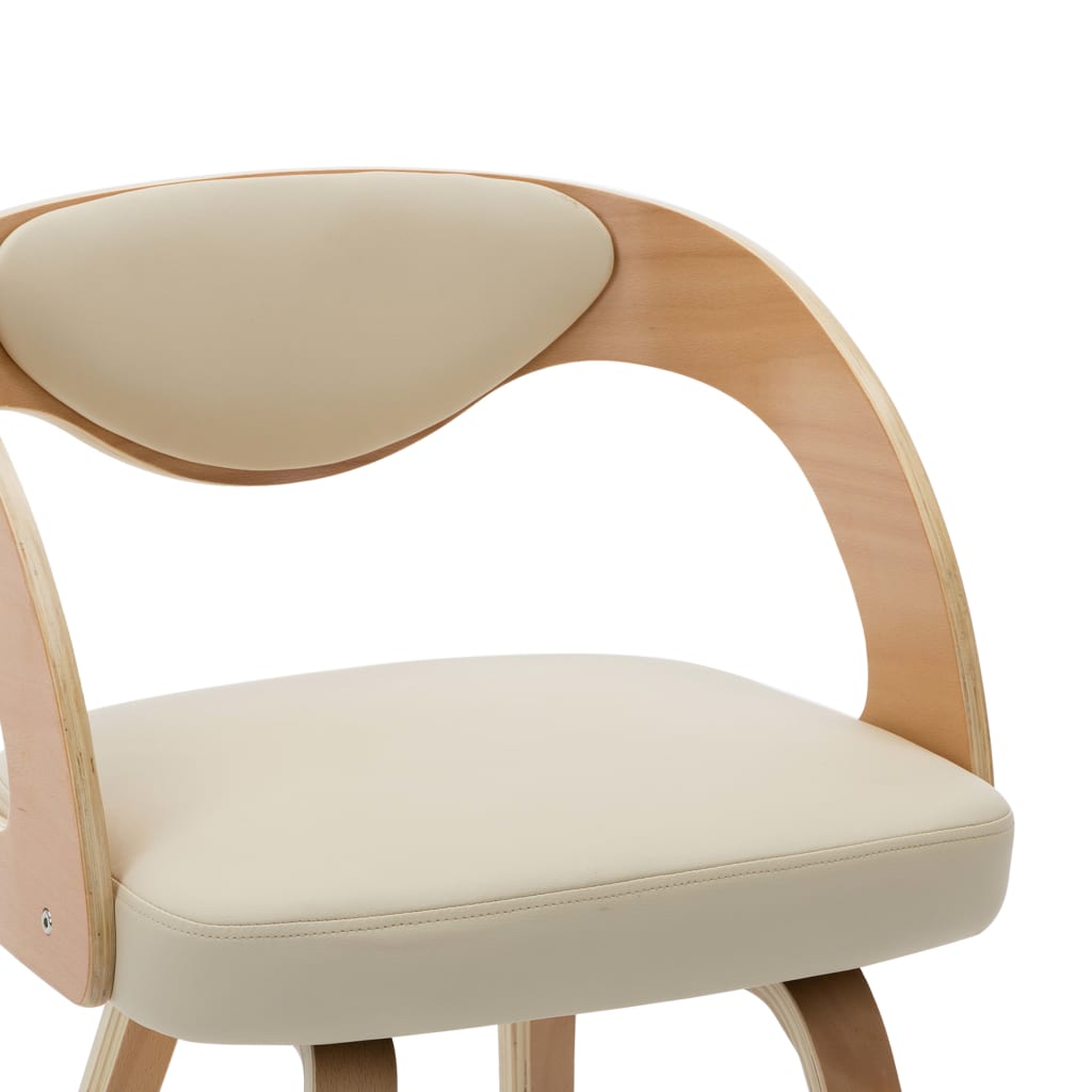 Dining Chairs 2 pcs Cream Bent Wood and Faux Leather