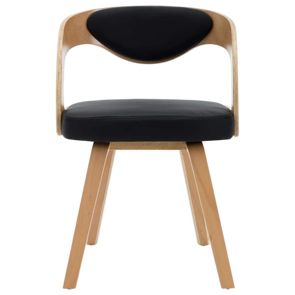 Dining Chairs 2 pcs Black Bent Wood and Faux Leather