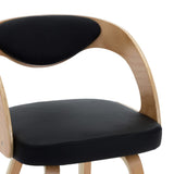 Dining Chairs 2 pcs Black Bent Wood and Faux Leather