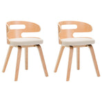 Dining Chairs 2 pcs Cream Bent Wood and Faux Leather