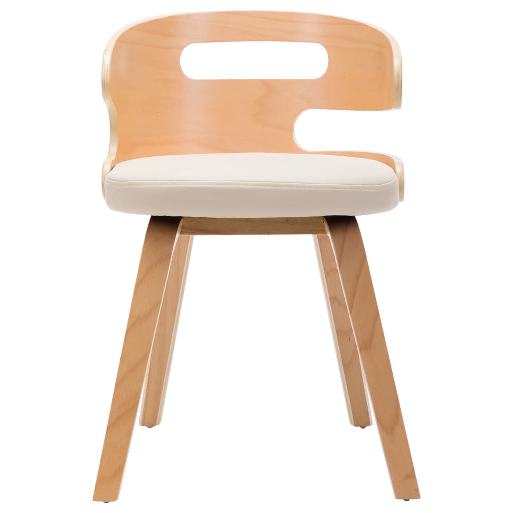 Dining Chairs 2 pcs Cream Bent Wood and Faux Leather