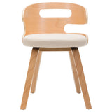 Dining Chairs 2 pcs Cream Bent Wood and Faux Leather