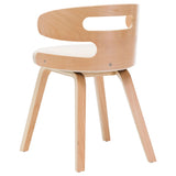 Dining Chairs 2 pcs Cream Bent Wood and Faux Leather